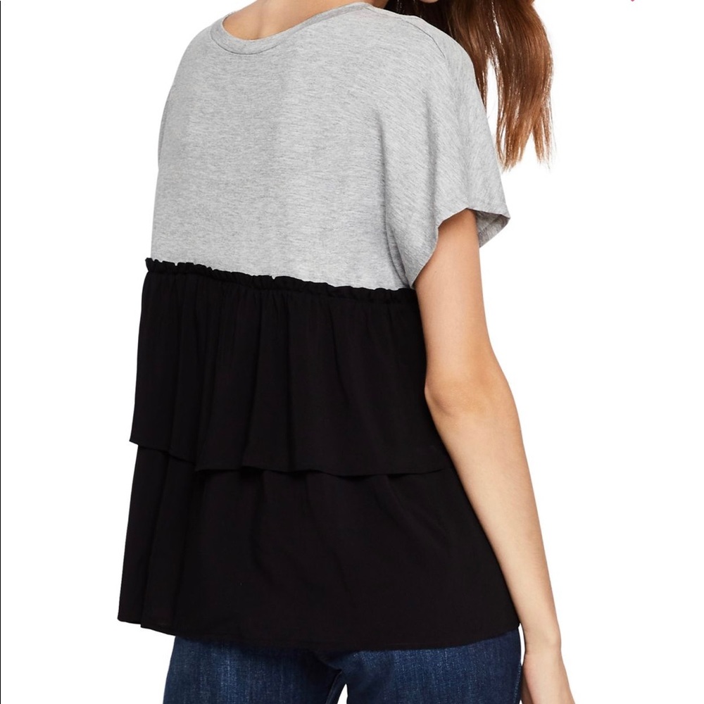 BCBGeneration Tiered Ruffle-Back Tee